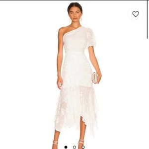 Astr the label white floral midi dress